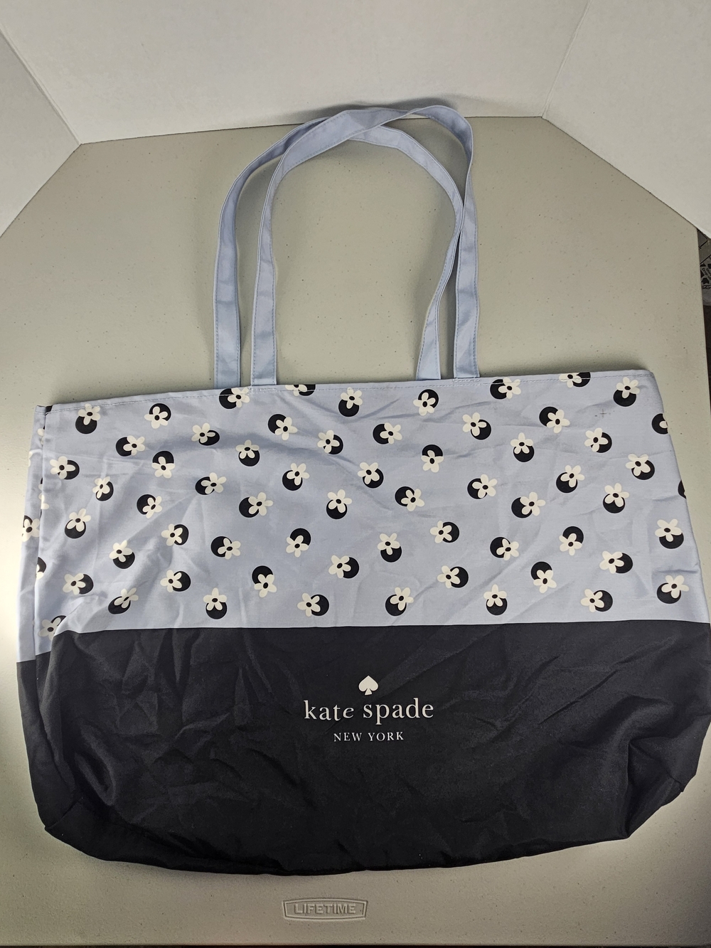 Kate Spade New York Light Blue Floral Print Tote Bag - Picture 6 of 12